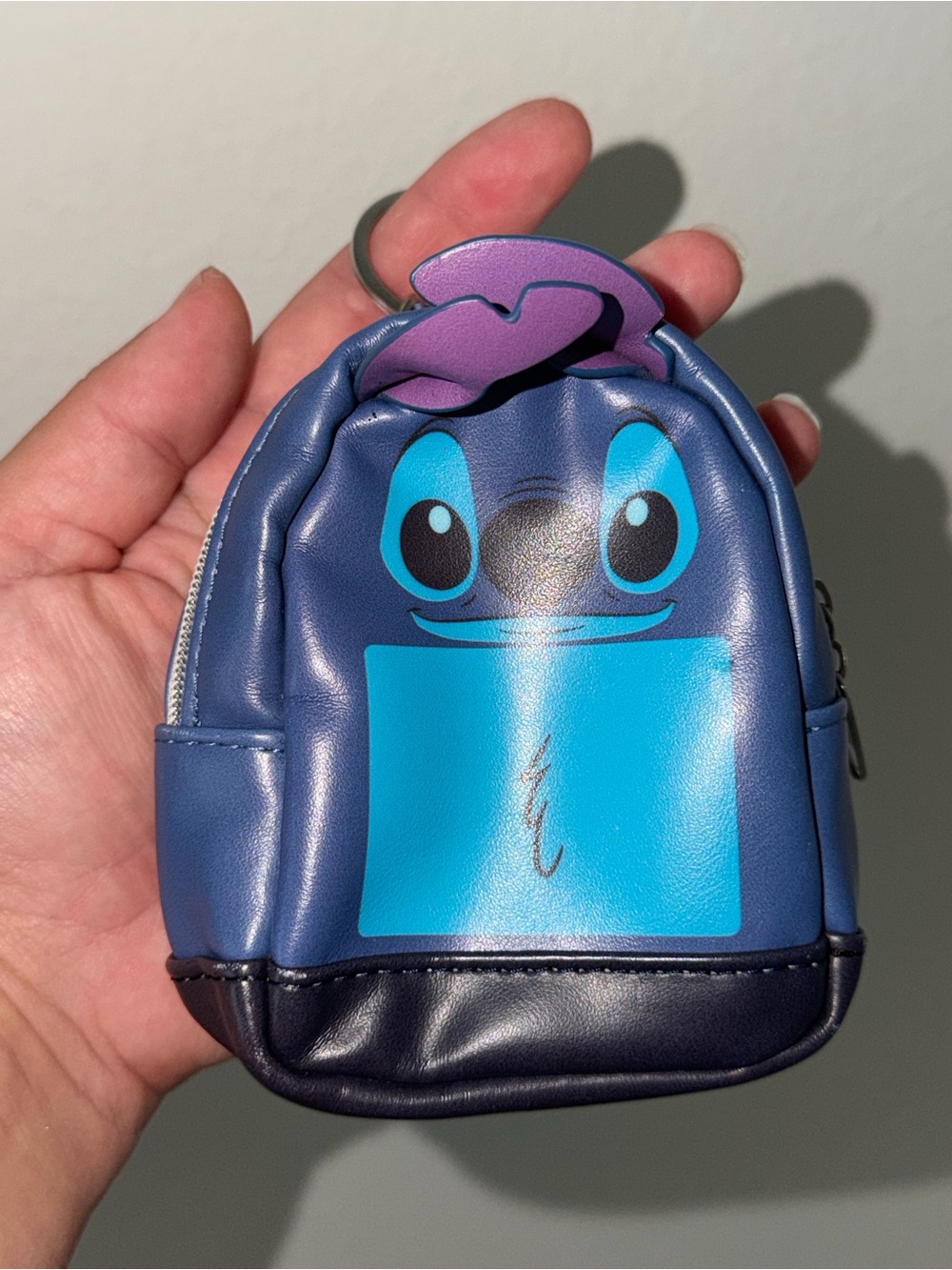 Disney Stitch Cute Blue Character Mini Backpack Coin Purse keychain